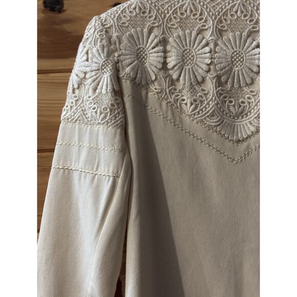 Vintage Women’s Blazer Ivory/ Overlay Crochet Old Money Quiet Luxury Bohemian - Picture 8 of 10